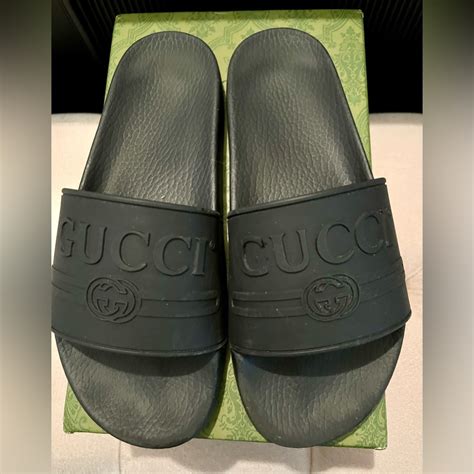 gucci pursuit logo slide sandal women|Gucci ladies slides.